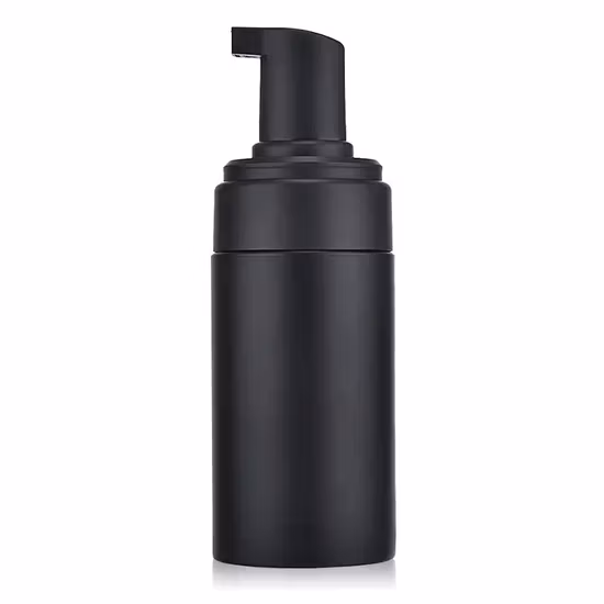 Novo 100ml 150ml 200ml pet matte superfície rosto limpador líquido espuma de plástico sabão cosméticos garrafa de espuma preto branco